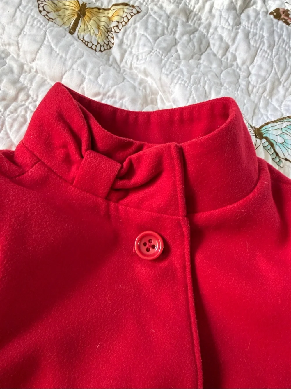 Gymboree Red Girls' Pea Coat with Stand Collar
